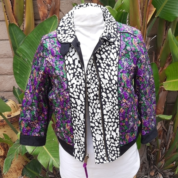 Coach reversible floral military blouson jacket xs - Picture 9 of 16